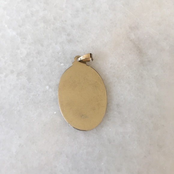 White 14k Gold Saint Christopher Pendant - Picture 2 of 2